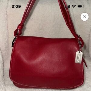 Coach Cherry Red Leather Shoulder Bag